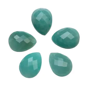 Top Quality 12x16mm Natural Amazonite Pear Shape Faceted Briolette Gemstone Jewelry Making Calibrated Size Stone Manufacturer