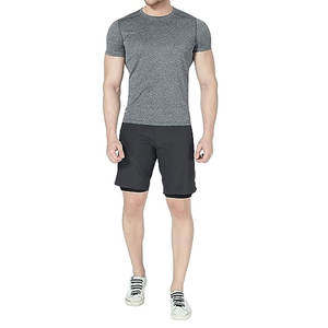 Ropa de hombre de alta calidad Pantalones cortos de doble capa en color sólido Pantalones cortos para correr de doble capa para hombre de mejor rendimiento - Product Image 5