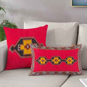 Coussin imprimé floral vintage : Décoration d'intérieur tribale et traditionnelle, housse + insert - Product Image 3