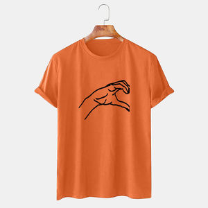 T-shirt pour couple Manches tombantes Col ras du cou ample T-shirt à manches courtes Motif imprimé Top Design T-shirts personnalisés - Product Image 2