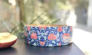 Japanese Chinese Style Color pink and White Printing White Self Embossed Ceramic Pad Print <b>Porcelain</b> Emboss <b>Bowl</b> - Product Image 2