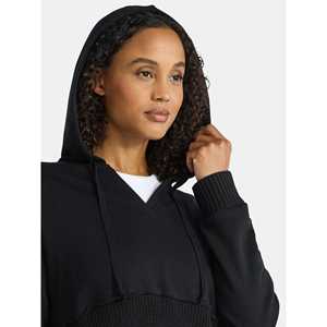 Sweat-shirt à capuche décontracté pour femme, mode d'hiver, coupe ample, polaire chaud, tenue personnalisée, vente en gros d'usine - Product Image 5