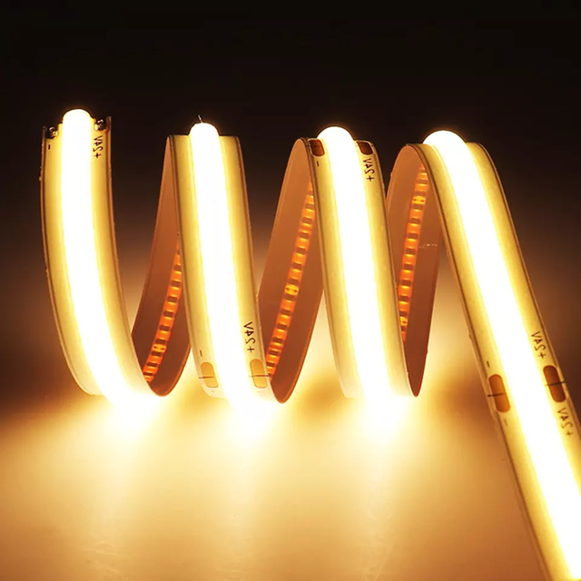 2023 New Flexible Cob Led Strip 230v 220v Ac Fob Cob Led Tape Warm White Blue Ip65 Waterproof for Indoor and Outdoor
