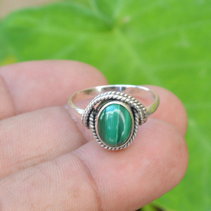 Beautiful Fantastic Malachite Engagement Ring 925 Sterling Silver Fine Minimalist Bohemian Jewelry <b>Wedding</b> Anniversary Gift Ring - Product Image 5