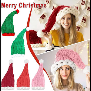 หมวกคริสต์มาสสีแดงปักโลโก้ตามสั่งสำหรับเทศกาลตกแต่งงานปาร์ตี้หมวกถักนิตติ้งสำหรับฤดูหนาว - Product Image 5