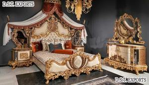 Juego de Muebles de Dormitorio Estilo Imperio Tradicional Europeo Tallado a Mano, Tamaños Personalizados, Madera de Teca Duradera, Proveedores de Camas y Mesitas de Noche en el Reino Unido - Product Image 4