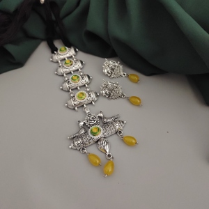 Perles de verre oxydées de haute qualité collier de cravate et boucles d'oreilles ensemble pour femmes bijoux indiens accessoire de mode élégant - Product Image 3