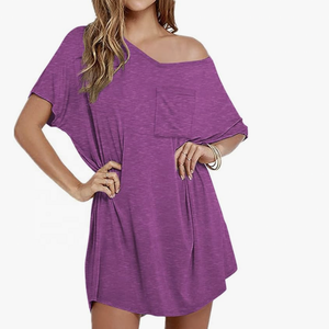 <b>Women</b> T-shirt Long Dress <b>Women's</b> Cotton T-shirt Dress Lightweight Casual Tee Dress - Product Image 2