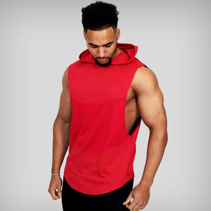 Muscle Men's Blank Cotton Gym Vest Fitness Loose Bodybuilding Fitness Sports Chaleco con capucha Training Tank Top Running Shirt Premium - Product Image 6
