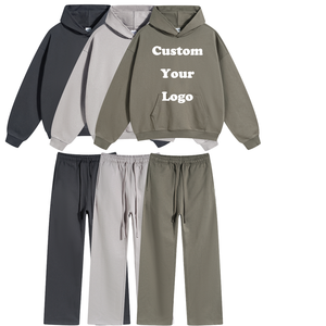 Diseñador Unisex Transpirable 100% Algodón Sudadera con capucha y Jogger Conjunto de chándal Moda de invierno Chándal con serigrafía logo Hombres - Product Image 6