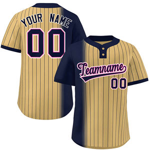 Chemises de sport à manches courtes boutonnées à motif de rayures respirantes personnalisées OEM Maillot de baseball et de softball pour hommes Logo personnalisé - Product Image 6