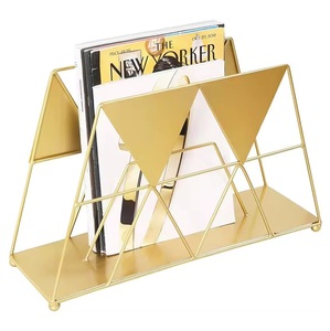 Porte-revues en métal à fente unique noir personnalisé Design géométrique pour la maison, le bureau et l'école pour le salon - Product Image 6