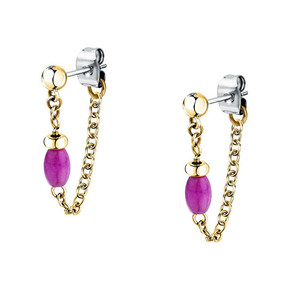 SAXQ07 orecchini lampadario a catena bicolore accessori moda giocoso - Product Image 1