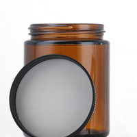 Pot en verre à large ouverture et parois droites de 6 oz, finition col 63-400, compatible avec les bouchons en aluminium/plastique/phénolique pour bonbons gélifiés et capsules