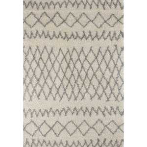 Moroccan Ivory <b>Grey</b> Shaggy <b>Rug</b> 900 for Living Room Bedroom Hallway - Product Image 1