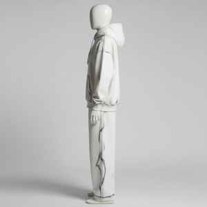 Custom Print Acid Wash Hooded Rhinestone Streetwear Tracksuit Baggy Flared <b>Sweatpants</b> Hoodie Sets - Product Image 2