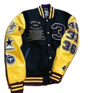 แจ็กเก็ตเบสบอลฤดูหนาวสำหรับผู้ชายแจ็กเก็ตเบสบอลผ้าฟลีซสีดำปักโลโก้ด้านหน้าสำหรับผู้ชาย - Product Image 2