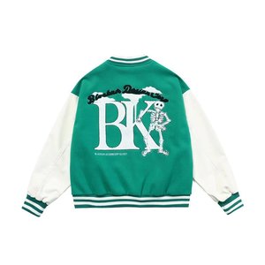 Bomber de baseball à manches en cuir avec broderie chenille personnalisée de qualité supérieure Veste universitaire Letterman pour hommes - Product Image 4