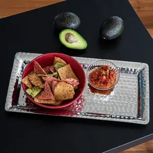 Bandejas de servir de metal de la mejor calidad, acabado niquelado, bandeja de servir rectangular de metal de la mejor calidad - Product Image 5