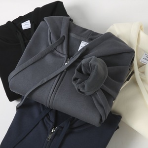 420g francés Terry Metal cremallera Sudadera con capucha cárdigan peso pesado Super suave Silver Fox Fleece chaqueta con capucha Full Zip Up Hoodie - Product Image 5