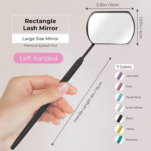 Miroir cosmétique mural non pliable pour technicien professionnel des cils, cadre en acier inoxydable plaqué or, personnalisé, simple - Product Image 5