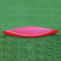 Canoë gonflable artisanal OMH en bois rouge avec pagaie courbée, coque en fibre de verre, pour 1 personne, 3,1-4m, écologique, pour la pêche en lac