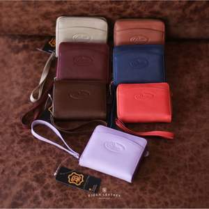 Elegant Handmade <b>Women</b> <b>Leather</b> <b>Wallet</b> Premium Multi Color Wristlet Clutch with Secure Zipper Handmade From Indonesia - Product Image 5