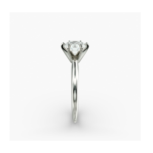 Anillo de Diamantes de Oro Blanco de 10K Vintage y Elegante para Mujer, Diseño Radiante y Cómodo para Uso Diario y Bodas - Product Image 1