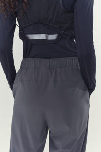 Quatre voies Stretch bleu marine formation Jogging pantalon décontracté été décontracté ajusté fermeture éclair léger ourlet élastique ceinture plat hiver - Product Image 6