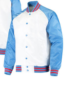 Custom Satin Varsity Jacket Chenille bordado Logo Custom Logo Jacket Satin CollegeBaseballjacket para los hombres - Product Image 3