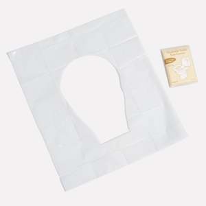 Lot de 50 Housses de siège de toilette jetables en papier gaufré personnalisé, biodégradables pour les toilettes nomades - Product Image 2