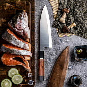 มีดโอเอ็มแบบปรับแต่งได้มีดเชฟแบบญี่ปุ่นมีดสีดำควายฮอร์นและด้ามจับทำจากเหล็กทะเลทราย - Product Image 4