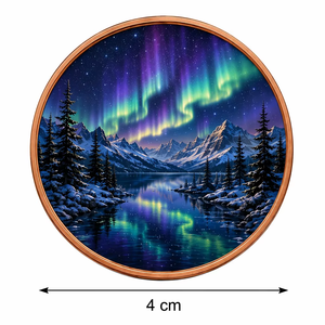 Moneta Rotonda Personalizzata da 1 OZ in Rame Puro 999 con Lupo Urlante e Aurora, Stampa UV su Entrambi i Lati, Regalo a Tema Montagna, Lago, Pino e Natura Selvaggia - Product Image 4