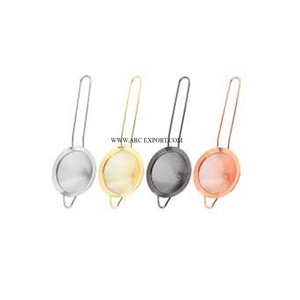 Lot de 4 ustensiles de cuisine passoire à thé Design attrayant Forme personnalisée Argent Or Noir et Cuivre Infuseur à thé en métal poli - Product Image 1