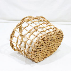 Cesta de Almacenamiento de Jacinto de Agua Tejida a Mano, Estilo Rústico, Ecológica, con Forro y Asa, de Artex Dong Thap - Product Image 5