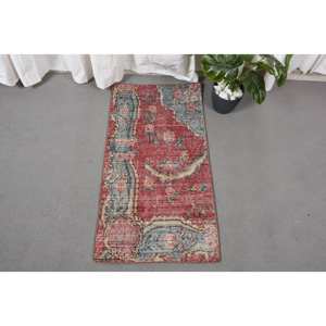 Classique turc 1.8 X 3.3ft grande surface Kilim tapis traditionnel rouge bleu Patchwork Design laine Latex support Rectangle couloir 10mm - Product Image 1