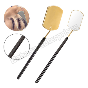 High Quality Lightweight Large Handle Stainless Steel Beauty Tool Lightweight Large Handle Lash <b>Mirror</b> For Eyelashes - Product Image 2