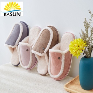 Pantoufles d'intérieur <span class=keywords><strong>en</strong></span> coton à prix d'usine et très vendues, pantoufles douces pour chambre à coucher, grandes pantoufles, pantoufles animaux <span class=keywords><strong>en</strong></span> peluche, hiver - Product Image 1