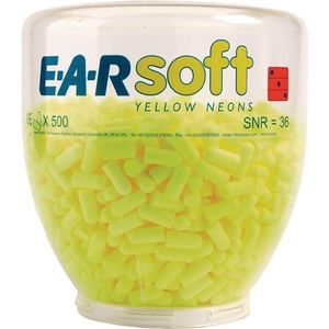 500 Pares de Tapones para los Oídos Recargables Amarillos Neón EN 352-2 36 DB SNR 3M Dispensador E-A-Rsoft - Product Image 1