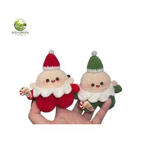 Figurine de renne en peluche tricotée à la main, poupée de Noël rembourrée, décoration de Noël douce et naturelle pour le salon, cadeau décoratif - Product Image 3