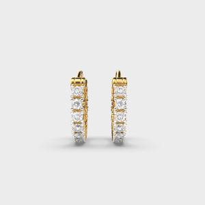 Boucles d'oreilles créoles personnalisées OEM en or 9K rose/blanc/jaune, à charnière, style Huggie, cadeau de mariage, bijoux fins pour femme - Product Image 6