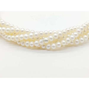 ลูกปัดมุกน้ำจืดทรงกลมเรียบขนาด 4 มม. แบบธรรมชาติ สำหรับทำสร้อยมุก - Product Image 3