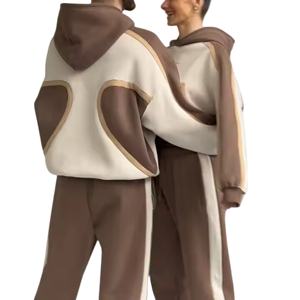 Conjunto de pantalones de chándal de lana con bordado personalizado y Sudadera con capucha recortada Unisex Kangaroo Pocket Jogger Suits Set Men 2026 - Product Image 3