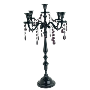 Handcrafted Candlestick Holder <b>Black</b> Color and Drop Design Unique Design Centerpiece and Table Decoration Accessories Supplies - Product Image 1