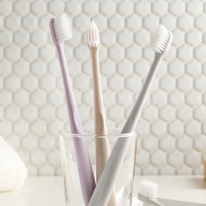 Cottonheim 20pcs Soft Pastel Triangle Compact <b>Toothbrush</b> with Elastic Bristles Dual Micro Bristles for Home Use Beautiful Design - Product Image 1