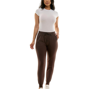 Vêtements de sport écologiques en tissu doux pour femmes, pantalon de jogging en molleton tendance pour l'automne, longueur genou, taille personnalisée - Product Image 1