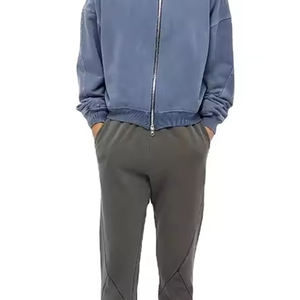 Sudadera con Capucha para Hombre, Estilo Vintage, con Cierre, 500 Gsm, Felpa Cepillada, Unisex, Lisa, Básica, con Cremallera, Mezcla de Algodón - Product Image 5