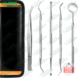 Escarificador Dental, removedor de placa de cálculo de sarro, raspador de dientes, espejo, Kit de cuidado de dientes, juego de pinzas de instrumentos, aprobado por CE ISO - Product Image 4