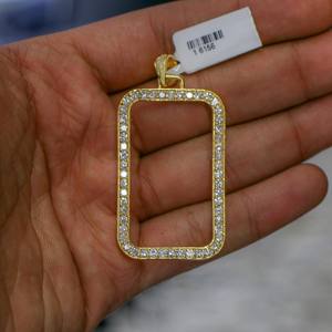 Pendentif lettre personnalisée en moissanite véritable plaqué or blanc 14 carats de 5 carats pour hommes en forme de princesse hip-hop en forme de diamant - Product Image 3