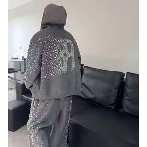 Vente en gros de dernière conception de survêtement en strass coupe ajustée de qualité supérieure survêtement en strass à la mode couleur différente personnalisée - Product Image 4